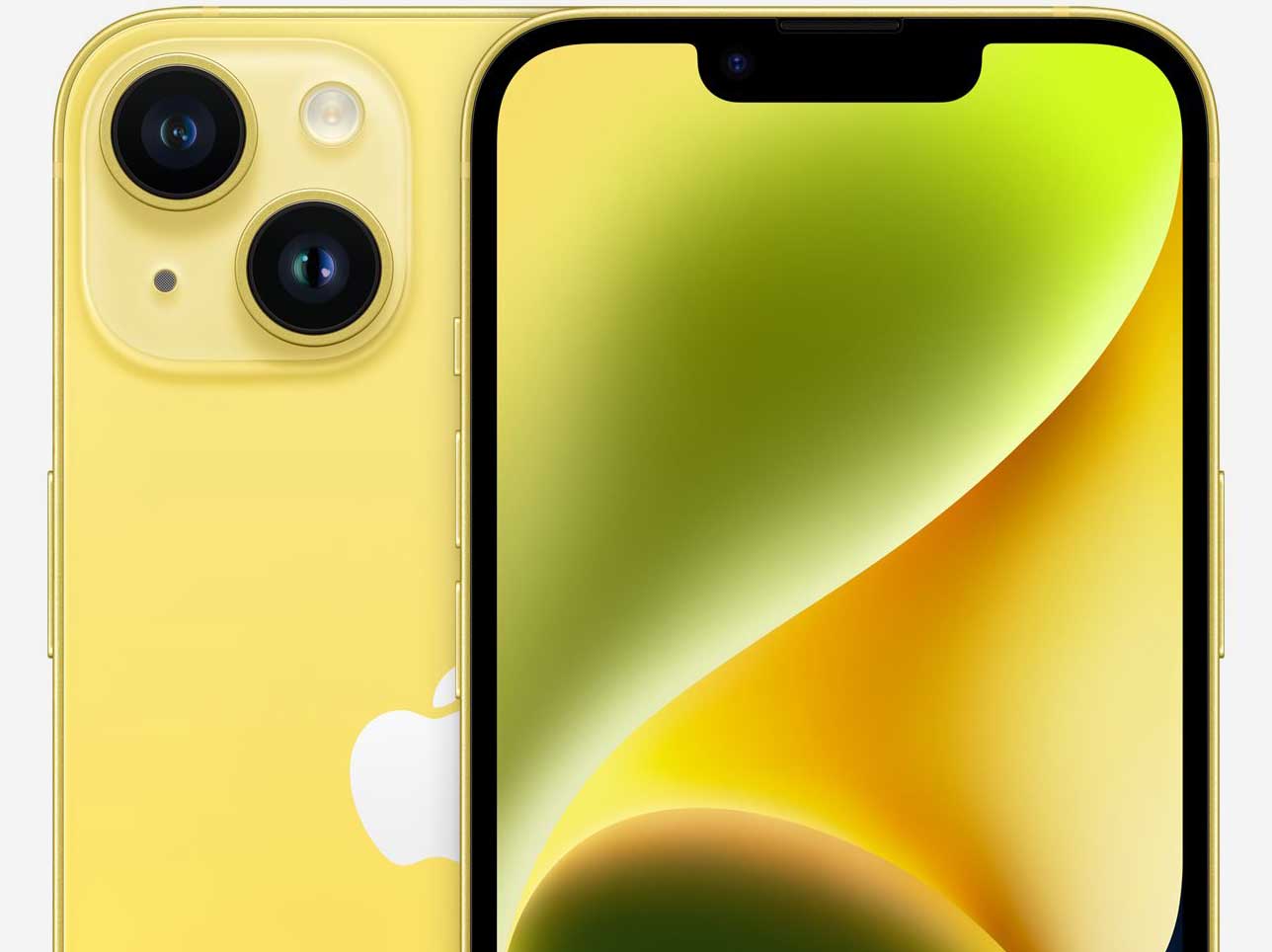 Вид дисплея на iPhone 14 Plus Желтый