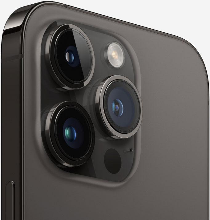 Вид на камеры iPhone 14 Pro Max Космический чёрный