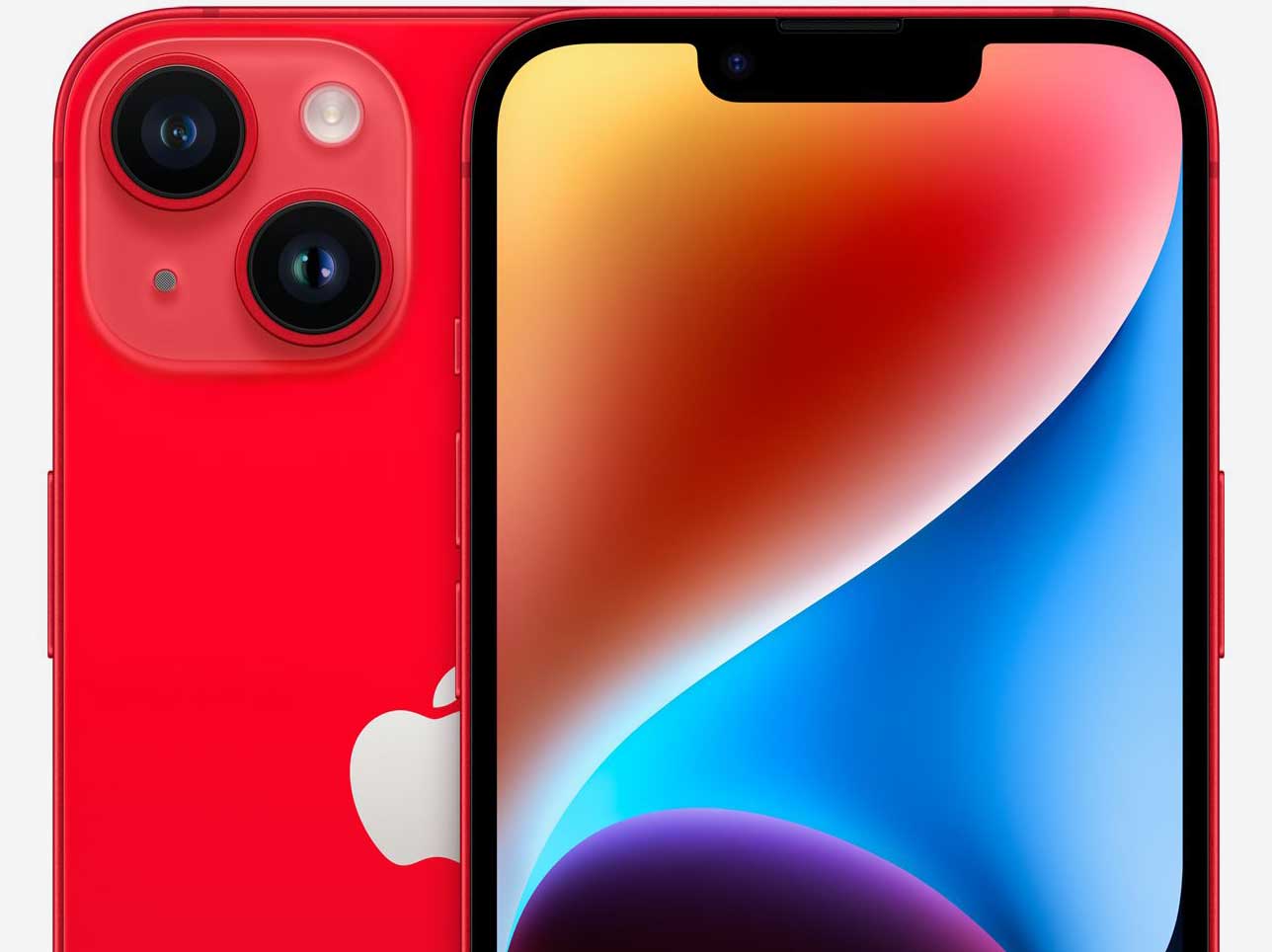 Вид дисплея на iPhone 14 Красный