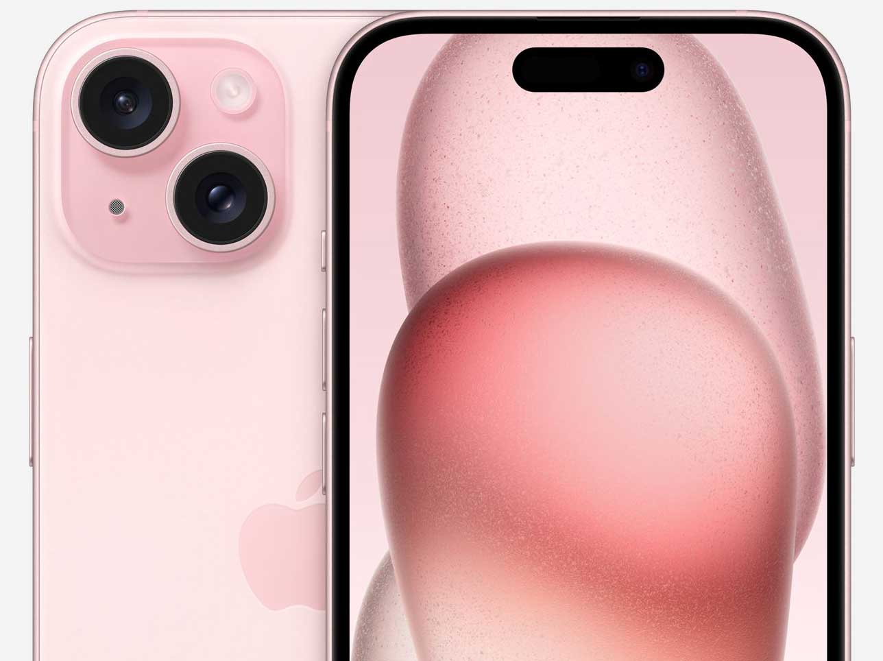 Вид дисплея на iPhone 15 Plus Розовый