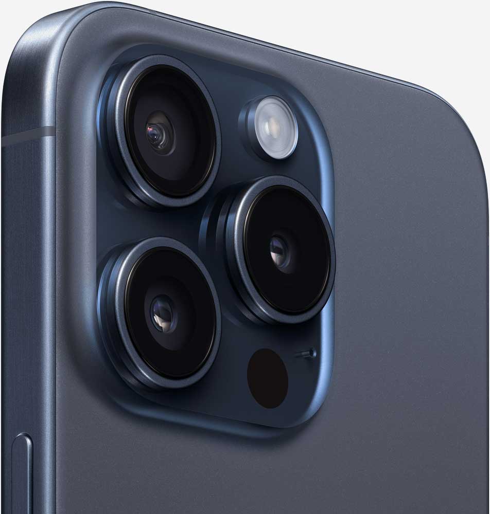 Вид на камеры iPhone 15 Pro Синий титановый