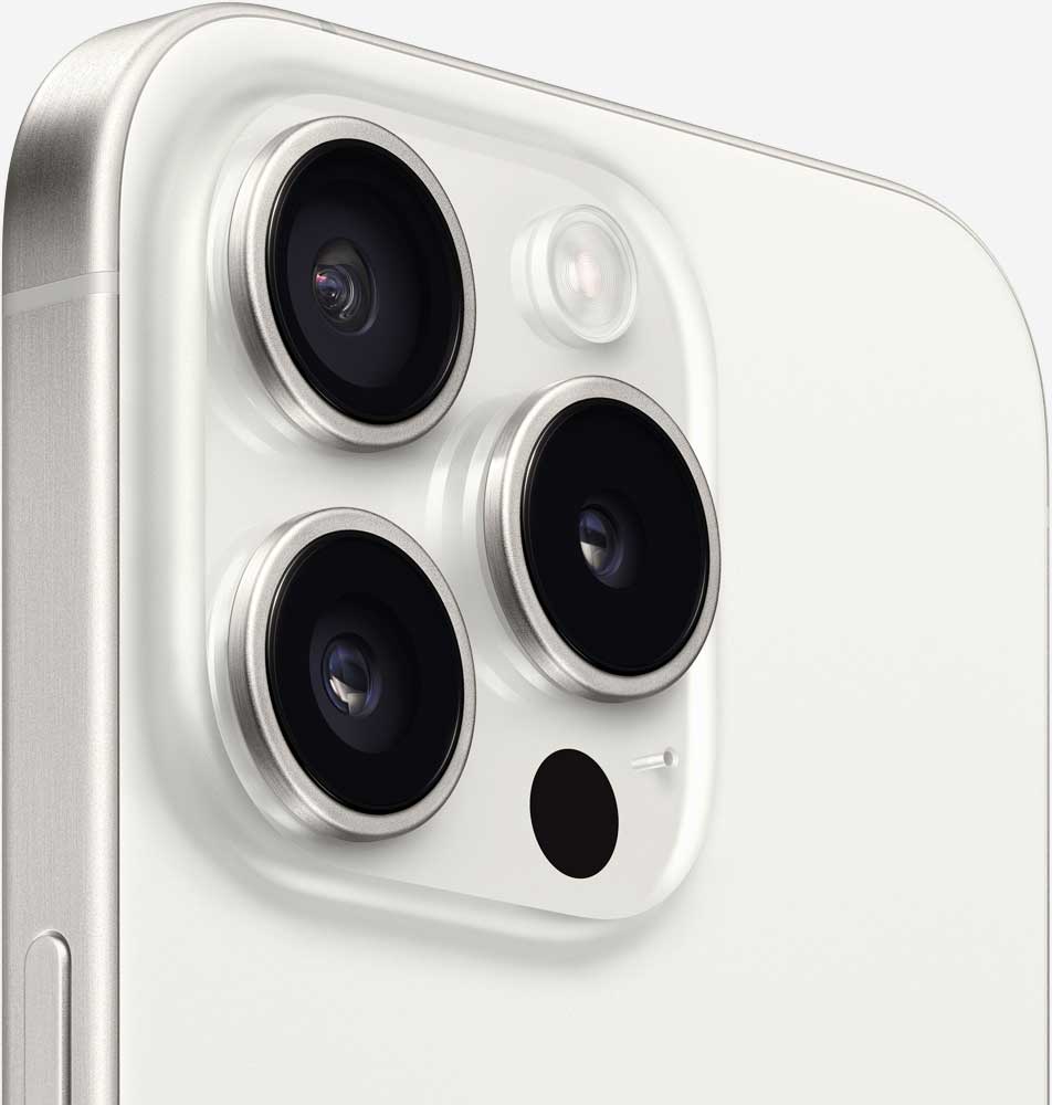 Вид на камеры iPhone 15 Pro Белый титановый