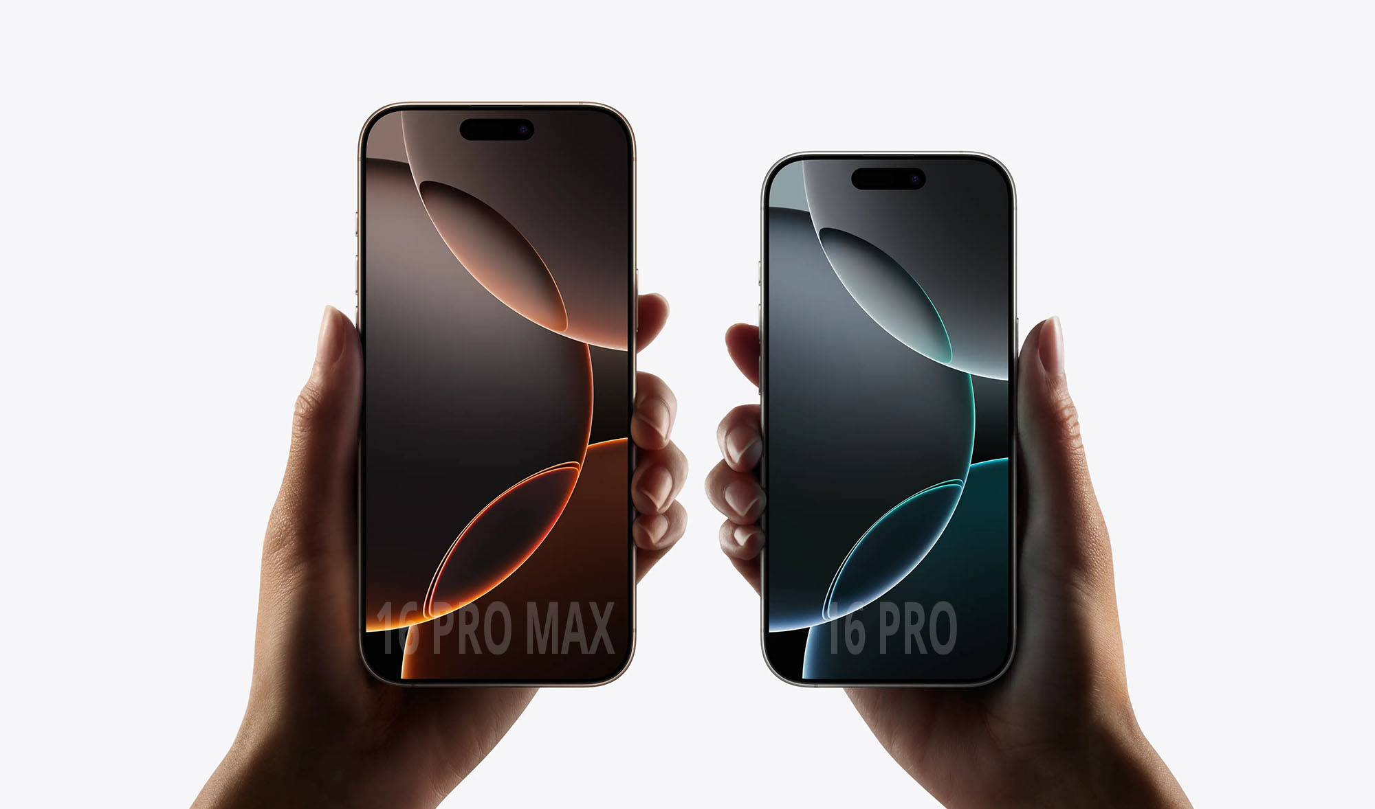 Сравнение размеров дисплея iPhone 16 Pro и Pro Max