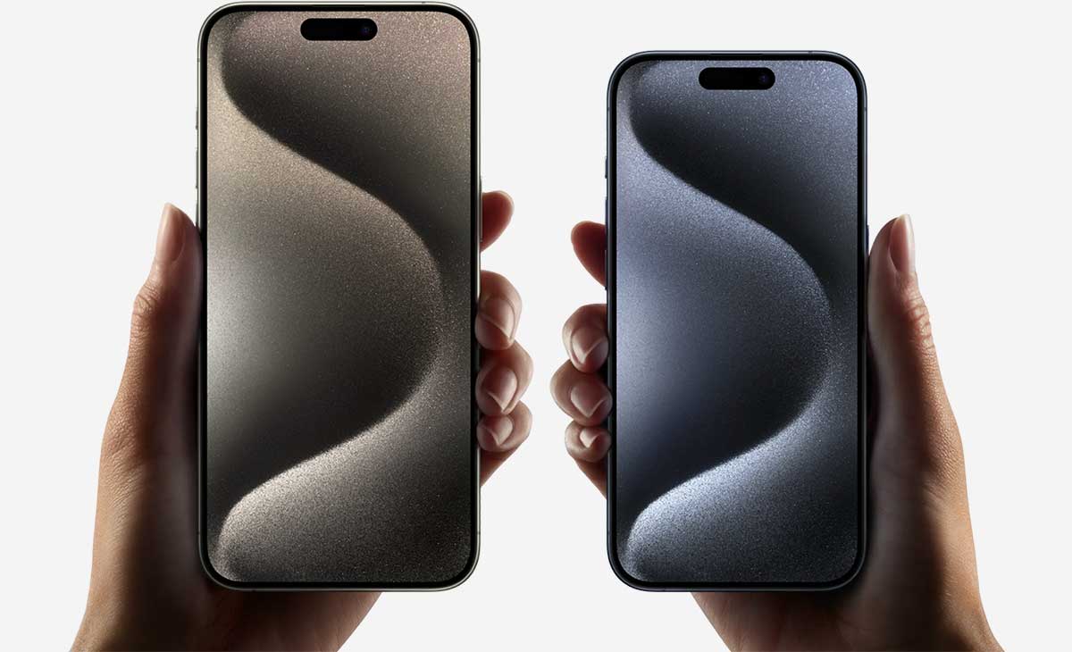Изображенние двух моделей iPhone 15 и 15 Pro