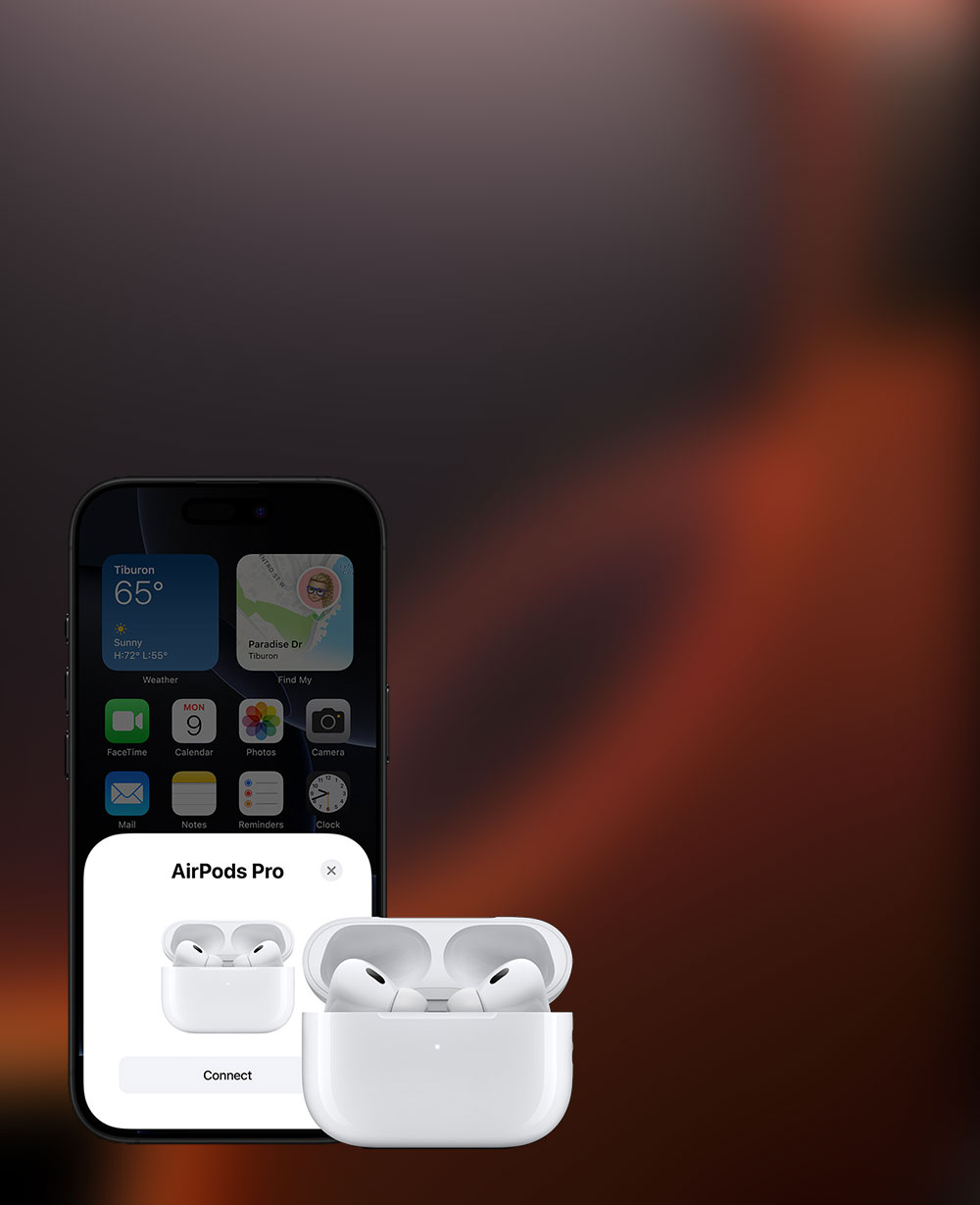 Настройка AirPods одним касанием на iPhone 16 Pro