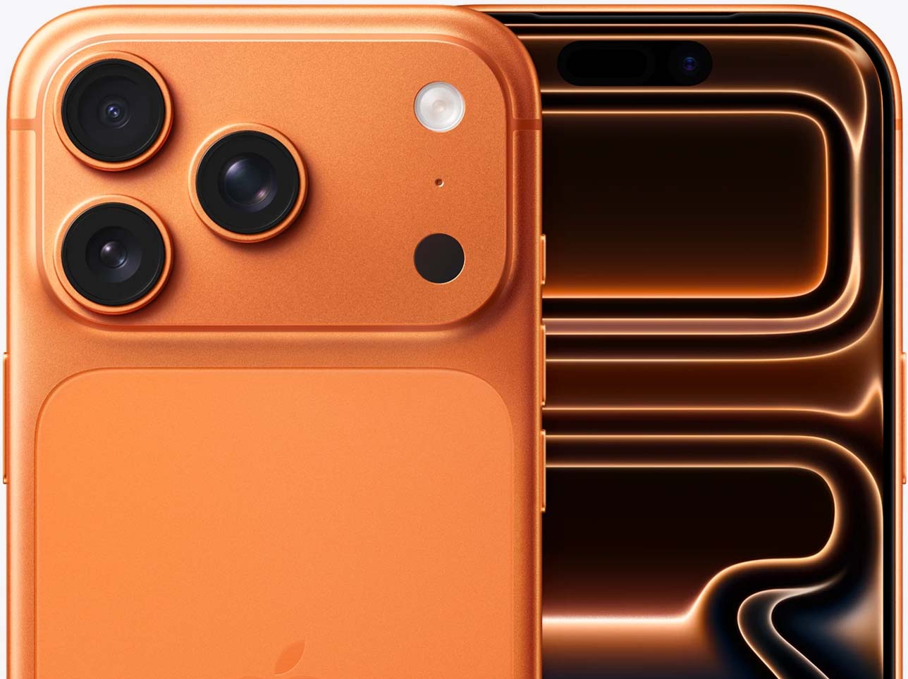 Вид дисплея на iPhone 17 Pro Космический оранжевый