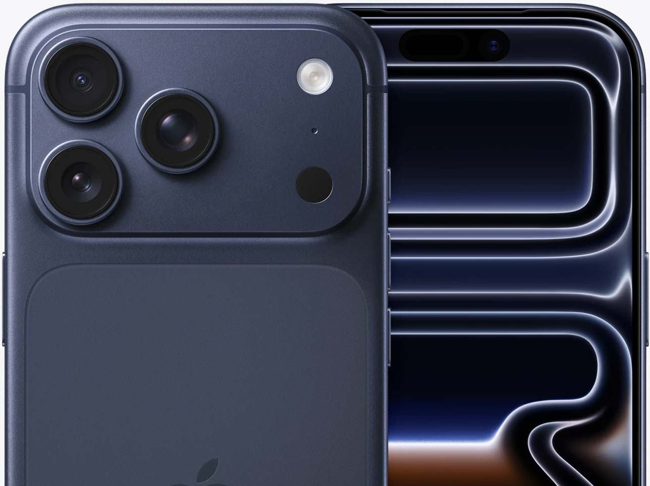 Вид дисплея на iPhone 17 Pro Глубокий синий