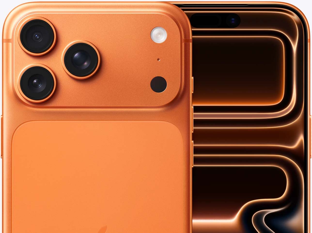 Вид дисплея на iPhone 17 Pro Max Космический оранжевый