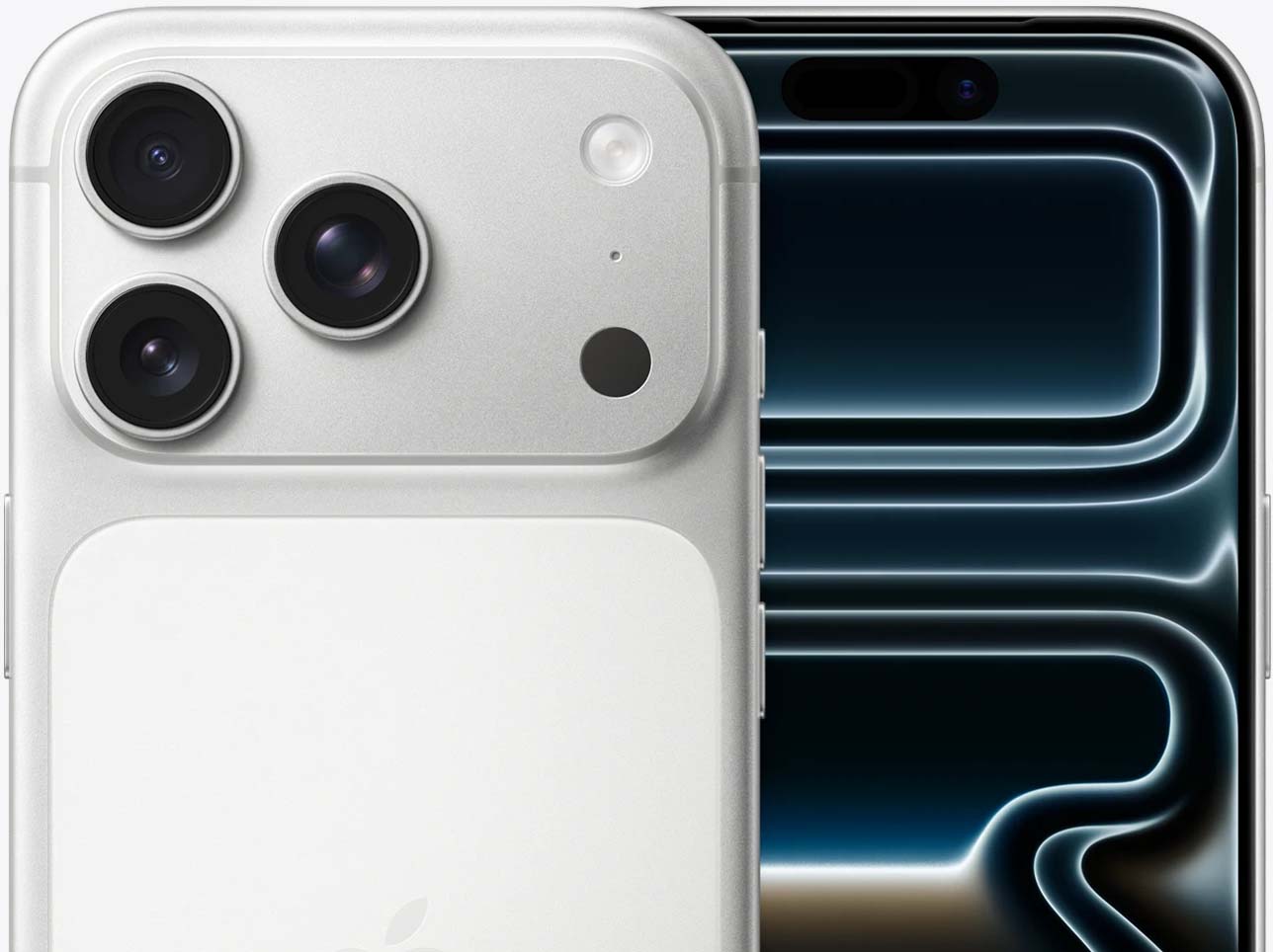 Вид дисплея на iPhone 17 Pro Серебрстый