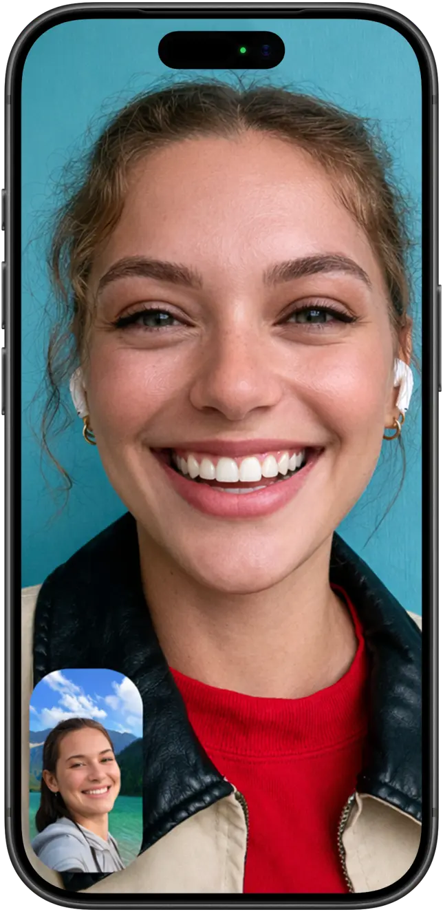На экране iPhone отображается функция «В центре внимания» для видео