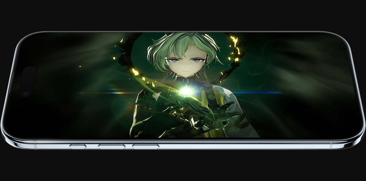 На изображении демонстрация видео на iPhone Air