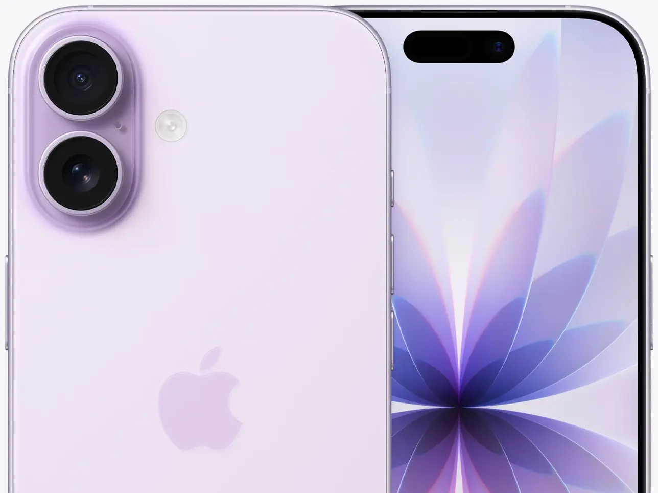 Вид дисплея на iPhone 17 Лавандовый