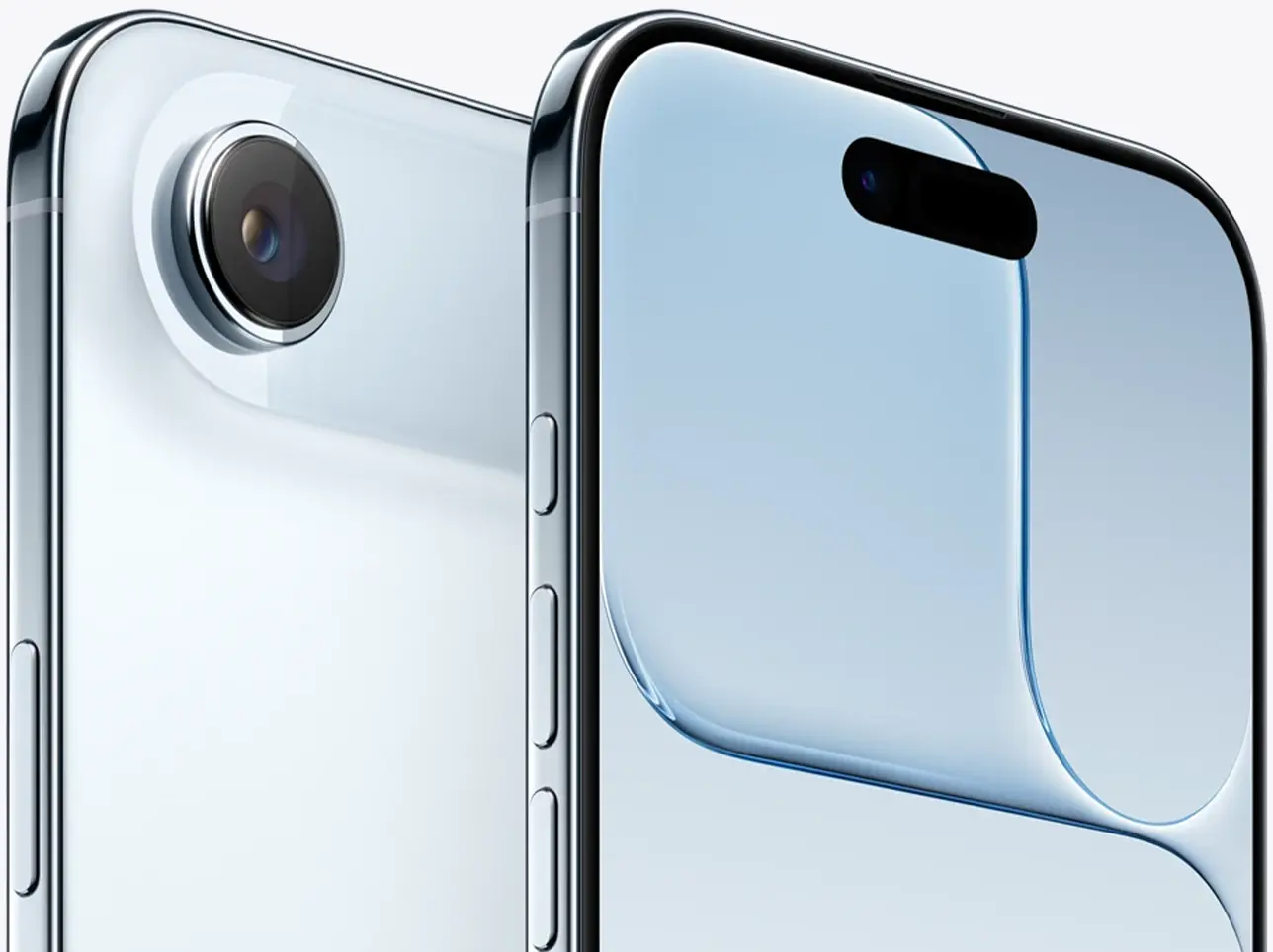 Вид дисплея на iPhone Air Небесно-голубой