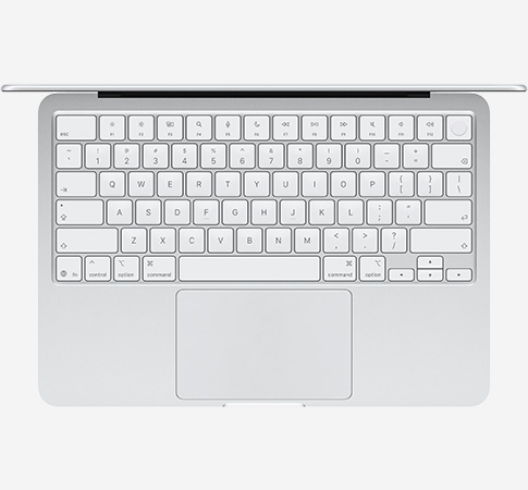 Вид сверху, показывающий клавиатуру MacBook Neo A18 Pro Серебристый