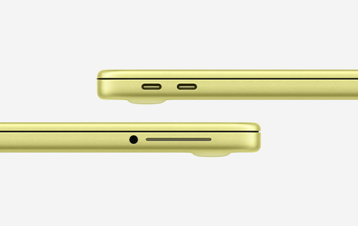 Вид сбоку на MacBook Neo A18 Pro Цитрусовый