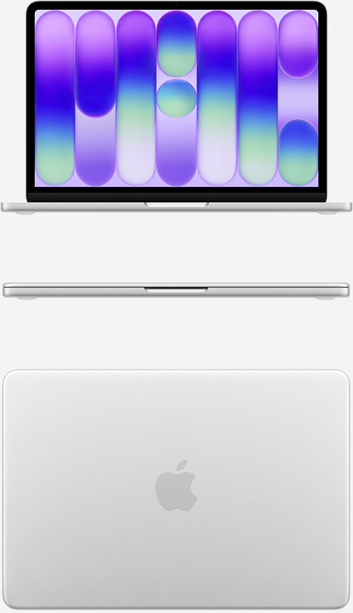 Вид спереди и сверху на MacBook Neo A18 Pro Серебристый