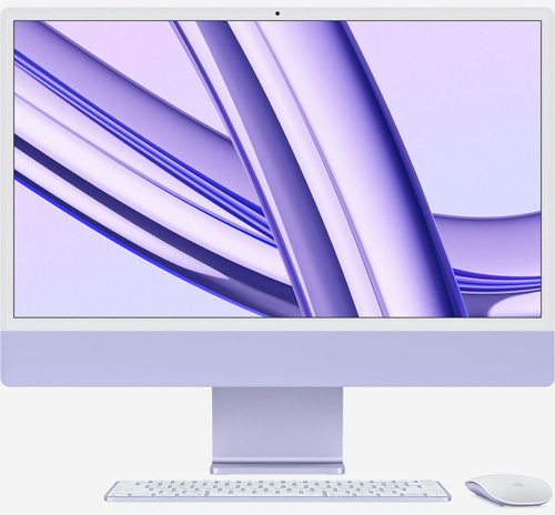 Вид на дисплей iMac 24 M1 Фиолетовый