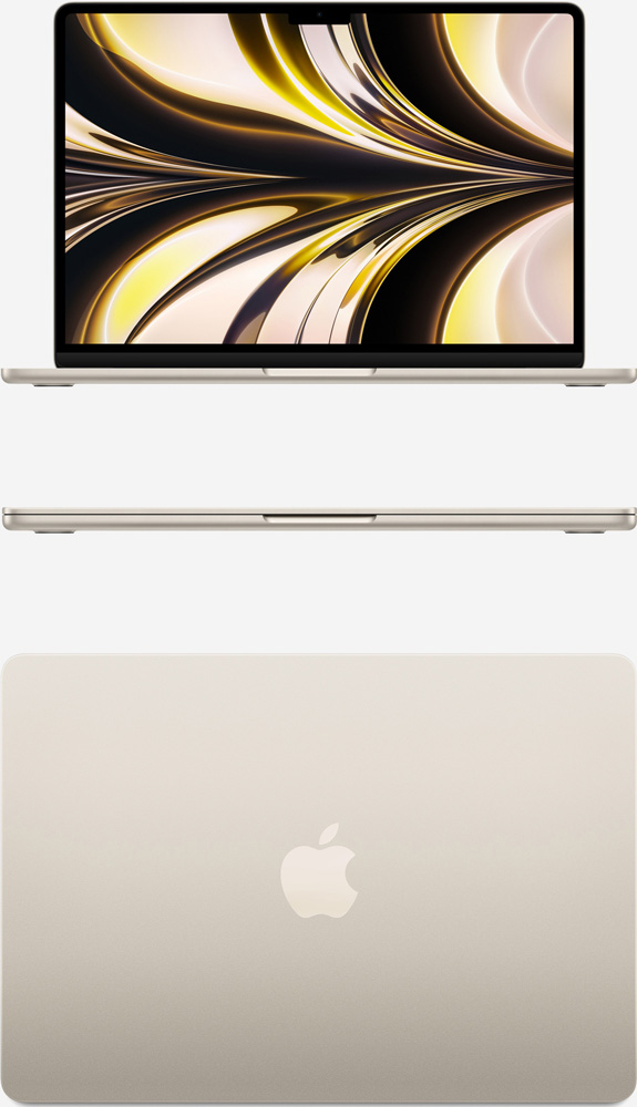 Вид спереди и сверху на MacBook Air 13 M2 Сияющая звезда