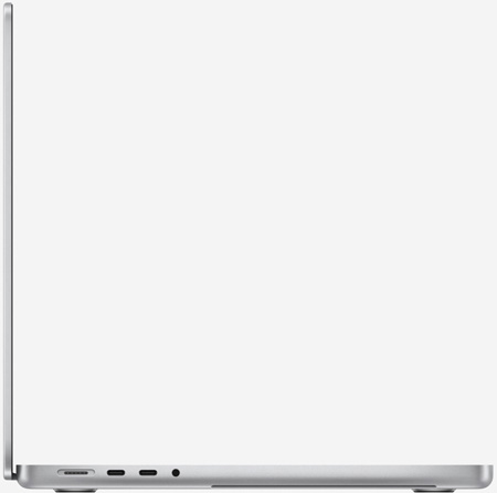 Вид сбоку на MacBook Pro 14 M2 Pro и Max Серебристый