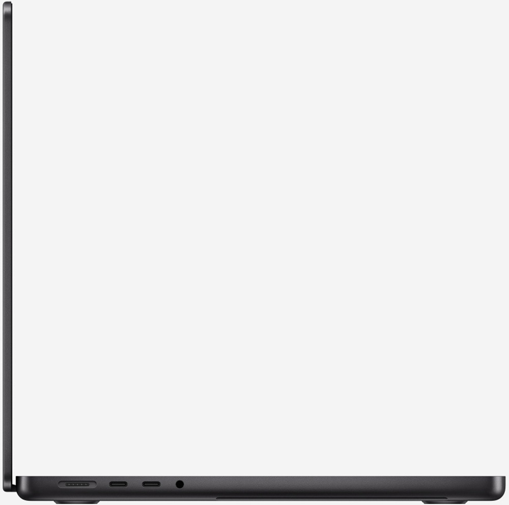 Вид сбоку на MacBook Pro 14 M3 Pro и Max Космический чёрный