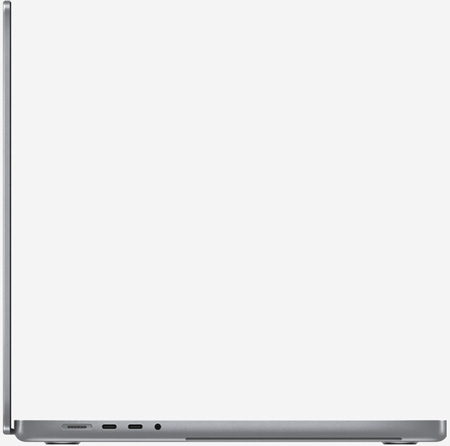 Вид сбоку на MacBook Pro 16 M1 Pro и Max Серый космос