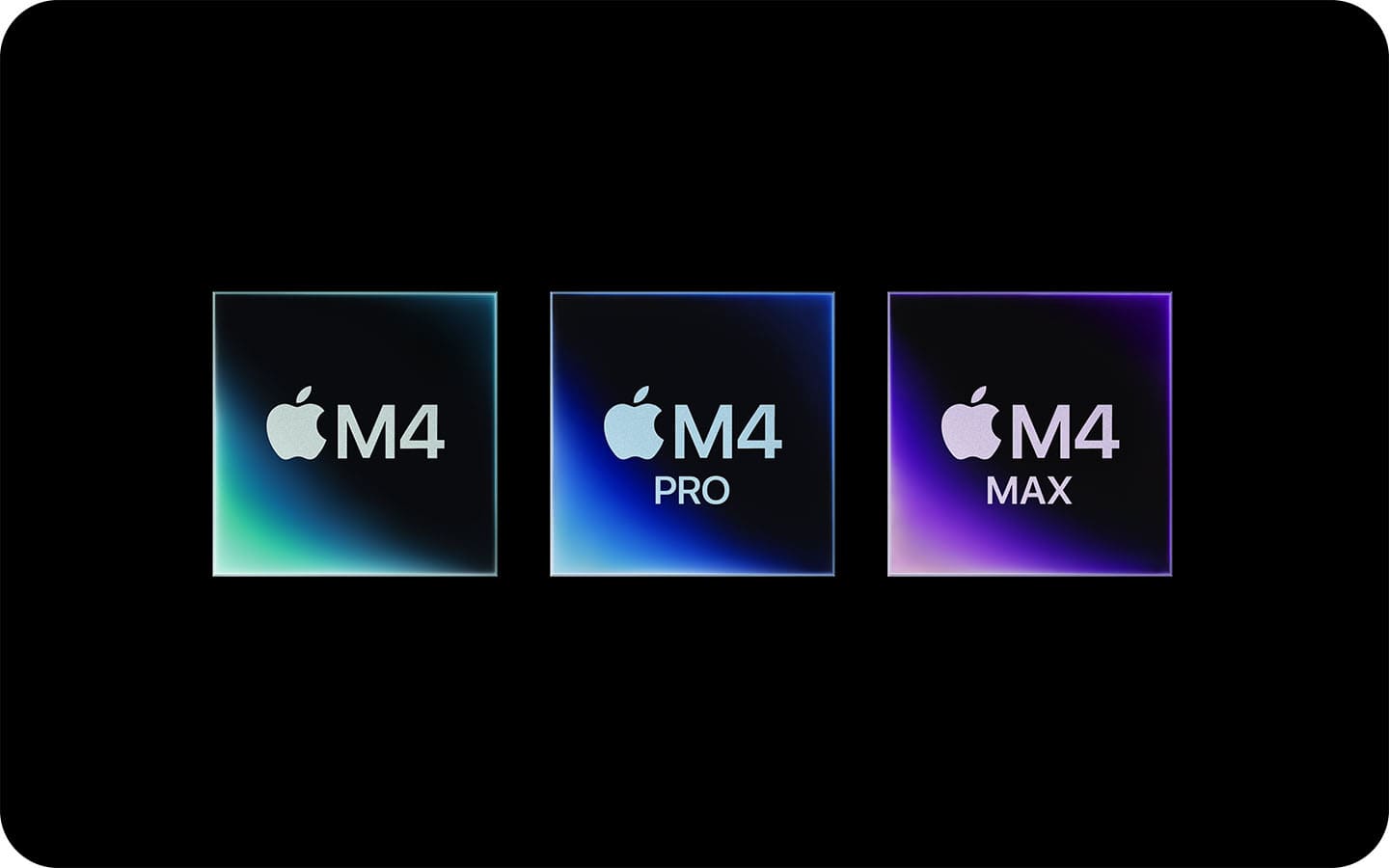 На изображении процессоры M4, M4 Pro, M4 Max для MacBook Pro 14 2024