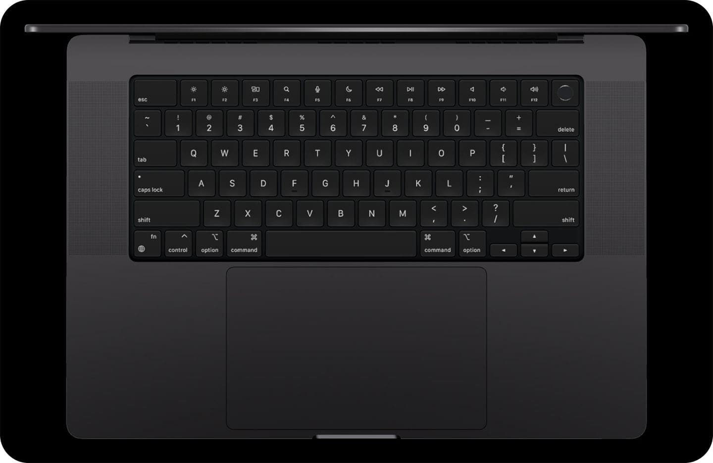 На изображении клавиатура MacBook Pro 14 2024 с M4