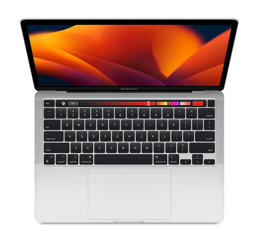 Вид 13-дюймовый MacBook Pro Серебристого цвета