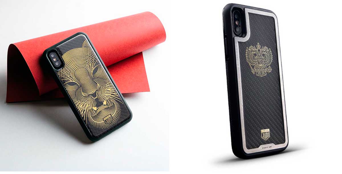 Эксклюзивный-чехол-Jumo-Case-для-iPhone-X,-карбон,-никель-с-позолотой-24К,-Тигр-баннер2