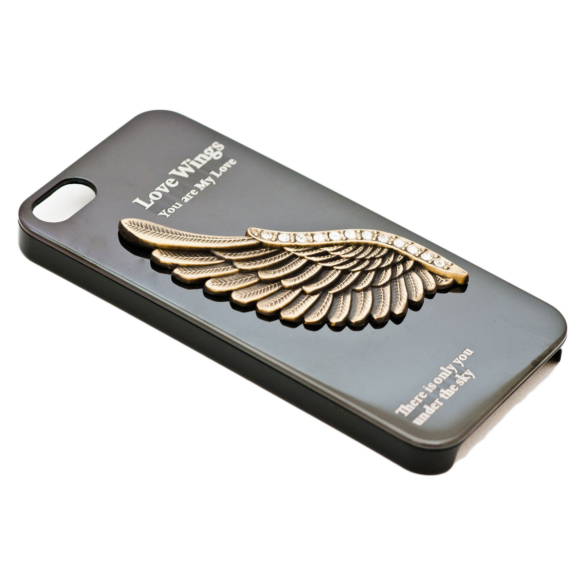 Чехол-накладка Love Wing metal для iPhone 5/5s/SE, алюминий / поликарбонат,  чёрный / золотой по выгодной цене – купить в MacTime