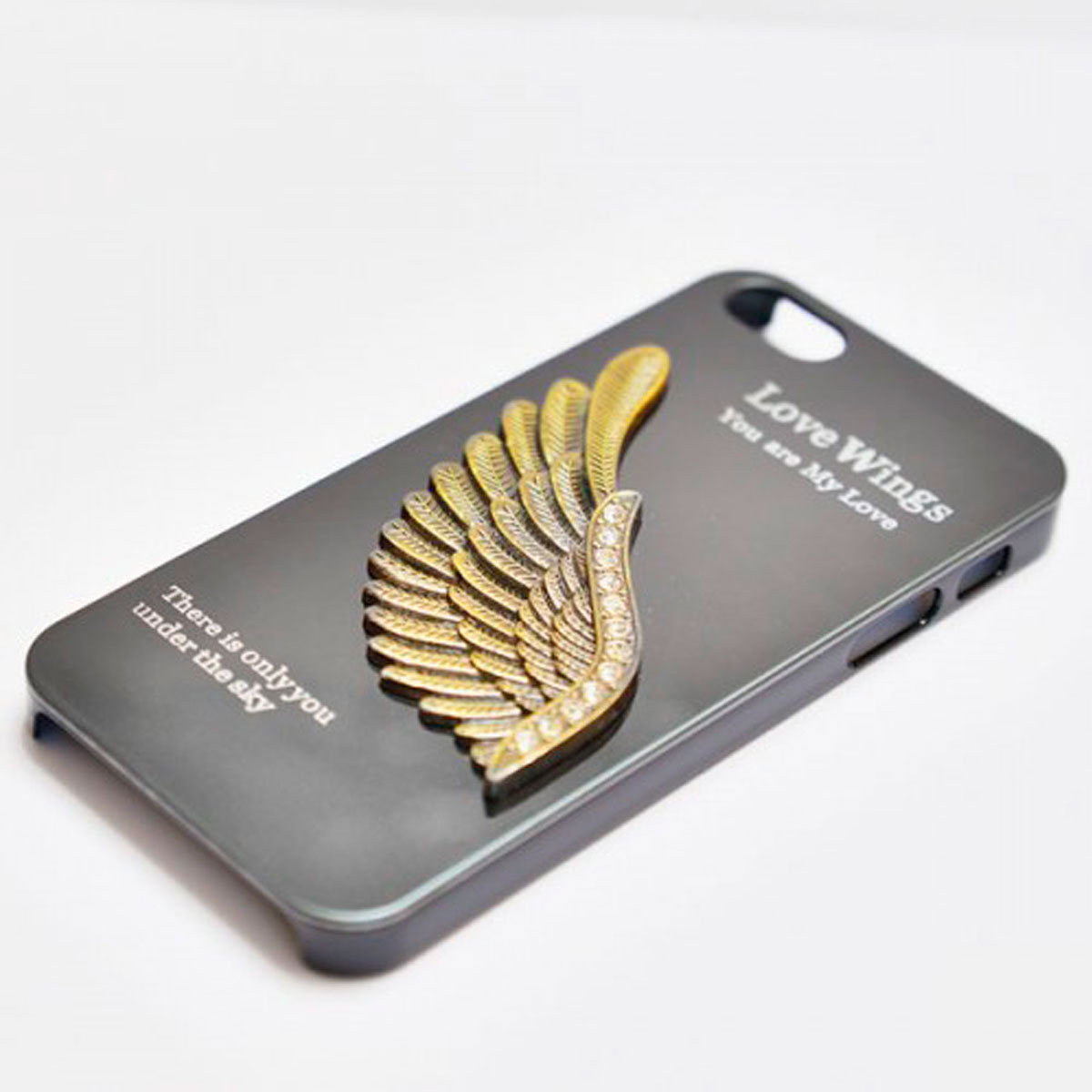 Чехол-накладка Love Wing metal для iPhone 5/5s/SE, алюминий / поликарбонат,  чёрный / золотой по выгодной цене – купить в MacTime