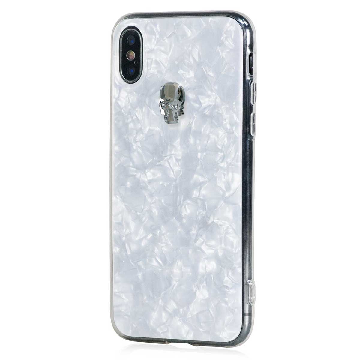 Чехол-накладка Bling My Thing Tresure Silver Skull для iPhone X/Xs, с кристаллами  Swarovski, белый по выгодной цене – купить в MacTime