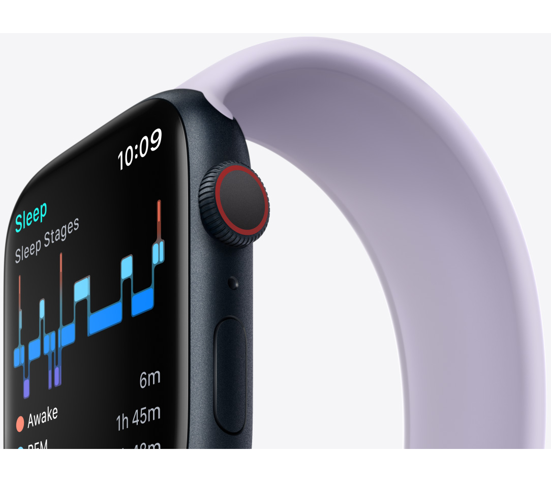 Apple Watch Series 8, 41 мм, корпус «тёмная ночь», спортивный ремешок «тёмная  ночь» в MacTime