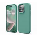 Elago для iPhone 14 Pro чехол Soft silicone (Liquid) Полуночный зеленый - фото 1