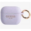 Чехол Guess для Airpods 3 Silicone with ring Блеск/фиолетовый - фото 1