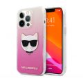 Чехол Lagerfeld для iPhone 13 Pro Max PC/TPU Choupette Hard Градиент Розовый - фото 1