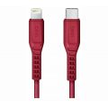 Кабель Uniq Flex strain relief USB-C - Lightning MFI красный 1.2m - фото 1