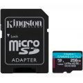 Карта памяти microSDXC Kingston Canvas GO! Plus 256 ГБ, 170MB/s, C10, UHS-I, U3, V30, A2, 4K UHD, с адаптером - фото 1