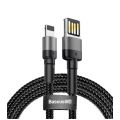 Кабель Baseus Cafule Cable(special edition)USB For iP 1.5A 2m Grey+Black - фото 1