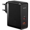 СЗУ Baseus GaN5 Pro Fast Charger C+U 100W Black +Mini Cable Type-C to Type-C 100W 1m черный - фото 1