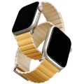 Ремешок Uniq для Apple Watch 41/40/38 mm ремешок Revix Premium Ed. Кожа/силикон Канареечно-желтый/слоновая кость - фото 1
