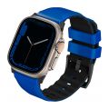 Ремешок Uniq для Apple Watch 49/45/44/42 mm ремешок Linus Airosoft silicone strap Гоночный синий - фото 1