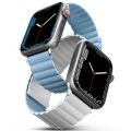 Ремешок Uniq для Apple Watch 41/40/38 mm Revix reversible Magnetic Белый/Арктический синий - фото 1
