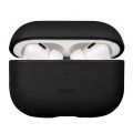 Чехол силиконовый Uniq для Airpods Pro 2 чехол Terra Натуральная кожа с ремешком Черный - фото 1