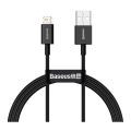 Кабель Baseus Superior Series Fast Charging Data Cable USB to iP 2.4A 2m Black - фото 1