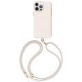 Чехол Uniq для iPhone 15 Pro COEHL CREME Liquid silicone с ремешком цвета слоновой кости (MagSafe) - фото 1