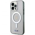 Чехол BMW для iPhone 15 Pro M-Collection PC/TPU Серебряное кольцо жесткое прозрачное (MagSafe) - фото 1