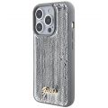 Чехол Guess для iPhone 15 Pro Max Sequins Script metal logo Hard Серебро - фото 1