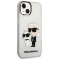 Чехол Lagerfeld для iPhone 15 PC/TPU NFT Karl & Choupette Hard Glitter Прозрачный - фото 1