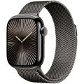Apple Watch Series 10 (2024) 42 мм, титановый корпус тёмно-серый, миланский сетчатый ремешок тёмно-серый 1